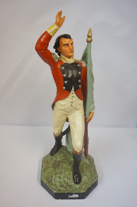 Large Painted Plaster Figure of a Napoleonic Soldier,