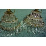 Pair of Cut Glass Wall Chandeliers / Lights, (2)