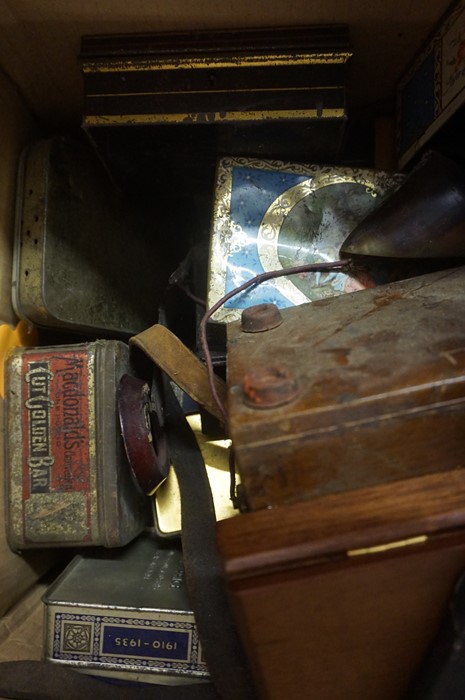 Quantity of Vintage Tins and Boxes, to include biscuit tins, also with a gas mask - Image 4 of 5