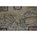 Antique Map of Europe and Asia, circa 18th century, framed