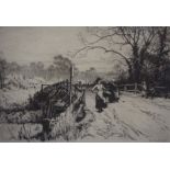 Percy Robertson (1868-1934) "Country Path with Figures" Etching, signed lower right
