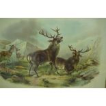 After Landseer "The Kill" Print, circa early 20th century, also with a similar print of stags, 34.