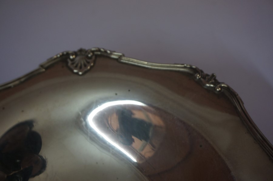 Silver Shallow Bowl, Hallmarks for Adie Bros Birmingham 1933-34, engraved, 15.68 oz - Image 5 of 5