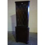 Reproduction Corner Cabinet, Having a glazed door above a cupboard door,