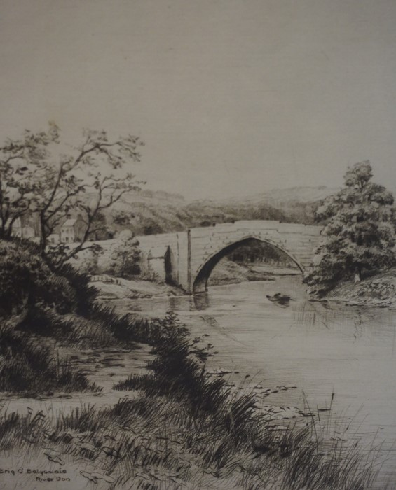 Henry Jackson Simpson (Scottish 1893-1963) "Brig O Balgownie, River Don" Etching, signed in pencil