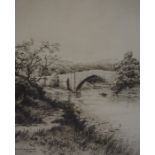 Henry Jackson Simpson (Scottish 1893-1963) "Brig O Balgownie, River Don" Etching, signed in pencil
