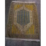 Afghan Rug, Having geometric decoration on a yellow ground,