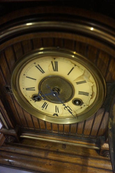 Late Victorian Twin Train Mantel Clock, the movement stamped Junghans, - Image 2 of 4