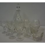 Suite of Crystal Glass, to include decanter, (13)