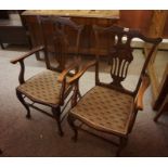 Pair of Edwardian Mahogany Parlour Armchairs, (2)