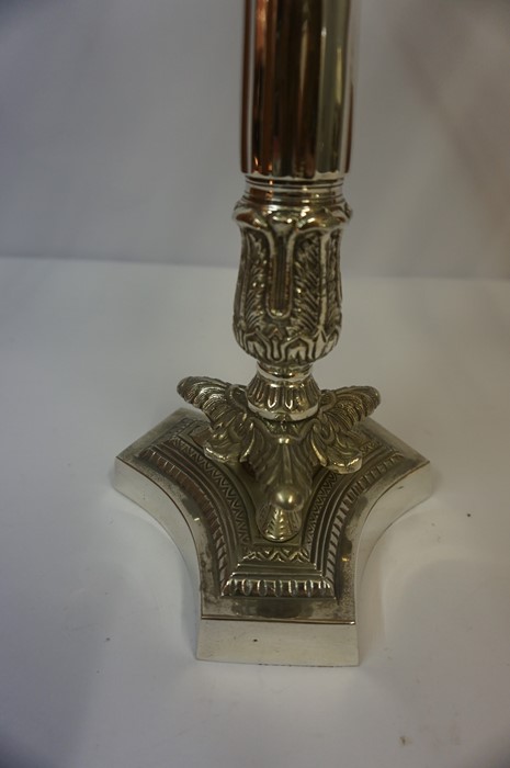 Pair of Silver Plated Candleabra, Having three sconces, (2) - Image 3 of 3
