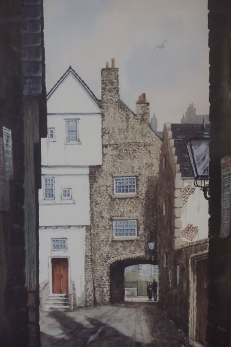 John J Holmes (Active 1985-Current) "Bakehouse Close Edinburgh" Watercolour, signed and titled in