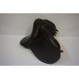 Black Leather Pony Saddle by GFS, 9 inch D to D, overall 14 inches