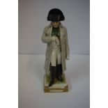 Sitzendorf Porcelain Figure of Napoleon Bonaparte, Raised on a fixed gilded plinth, stamped with