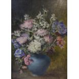 Anna Hart (20th Century) "Vase of Flowers" Oil on Canvas,