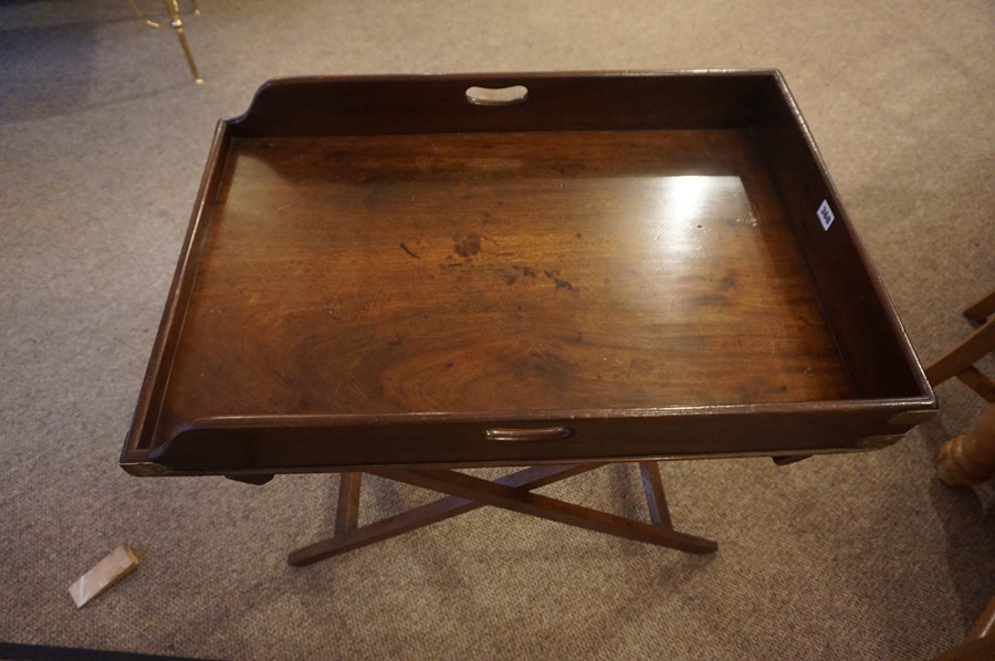 Mahogany Butlers Tray on Folding Stand, circa 19th century, - Image 2 of 4