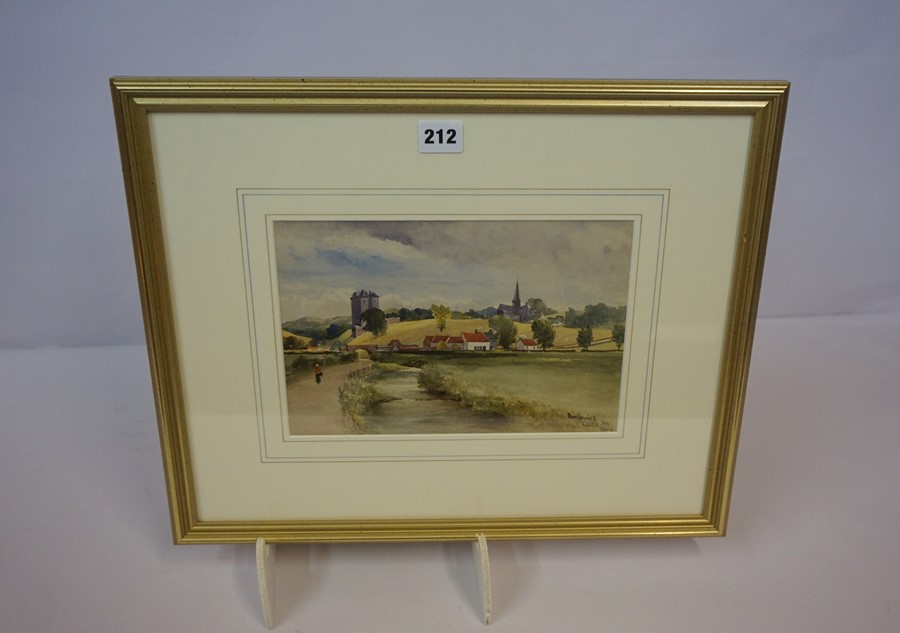 John Blair (Scottish) "Borthwick Castle" Watercolour, signed and titled to lower right, 17cm x 26cm, - Image 2 of 2