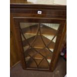 Mahogany Corner Cabinet, circa 19th century, Having a glazed astragal door enclosing a shelved