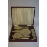Silver Five Piece Brush Set, Hallmarks for D.C.B.S London 1956-57, in a fitted box