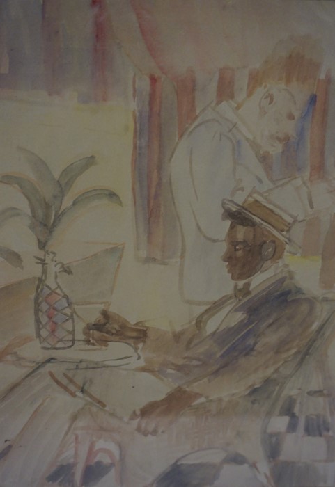 Celia Frances Bedford (1904-1959) "Martini" Watercolour, signed lower left