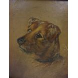 British School "Terrier Dog" also with a dog subject print by Leon Danching, and another print, (3)