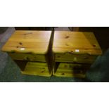 Pair of Matching Pine Bedside Tables, (2)