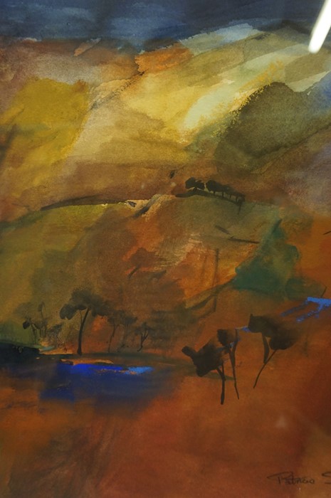 Patricia Sadler (Scottish Contemporary) "Winter Landscape, Borders" Watercolour, signed, 36.5cm x