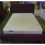 Modern 5ft Double Bed, Having purple velour ends, with mattress, 7ft long