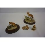 Three Border Fine Arts Models of Foxes, One example by Ray Ayres, also with a Beatrix pottery fox