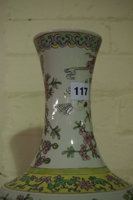 Chinese Famille Rose Baluster Shaped Vase, Having a flaring neck, Decorated with panels of - Image 8 of 19
