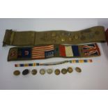 Collection of Military Buttons and Ephemera, to include army belts, badges, medal clasps etc