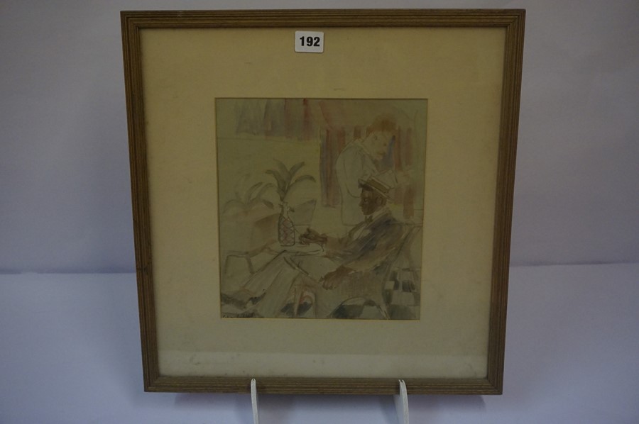 Celia Frances Bedford (1904-1959) "Martini" Watercolour, signed lower left - Image 2 of 3