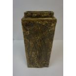 Troika Tall Rectangular Slab Vase, Possibly decorated by Marilyn Murphy Pascoe, circa late 1960s,