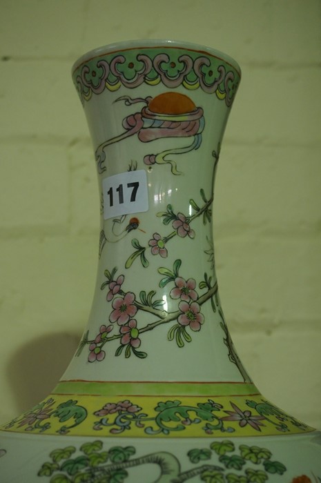 Chinese Famille Rose Baluster Shaped Vase, Having a flaring neck, Decorated with panels of - Image 11 of 19