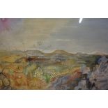 Michael Chase "Evening Light Above Sannat" Watercolour, signed lower right, 51cm x 66cm, titled