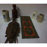 Mixed Lot of Sundries, to include, tribal mask, tankard, stone storage jar etc