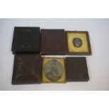 Five Victorian Daguerreotype Photographs, three in original cases, also with a Daguerreotype