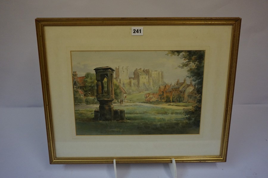 Frank Watson Wood (Scottish 1862-1953) "Bamburgh Castle" Watercolour, signed lower right, - Image 3 of 3