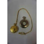 George V Silver Half Hunter Pocket Watch, Hallmarks for Birmingham 1919-20, also with a replica