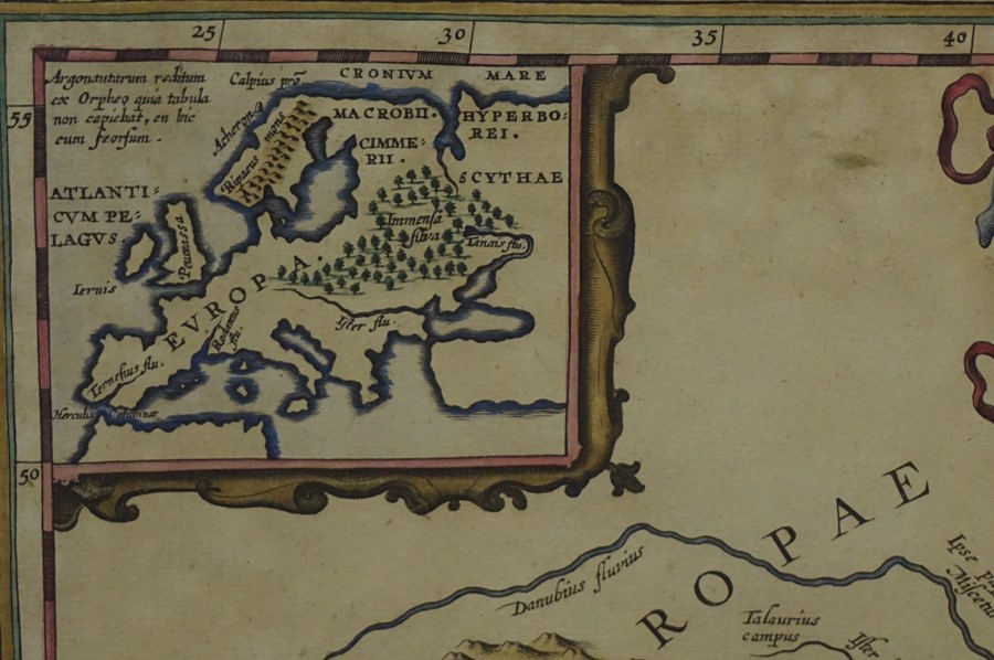 Antique Map of Europe and Asia, circa 18th century, framed - Image 4 of 6