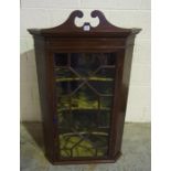 George III Style Mahogany Corner Cabinet, circa 19th century, Having a glazed astragal door