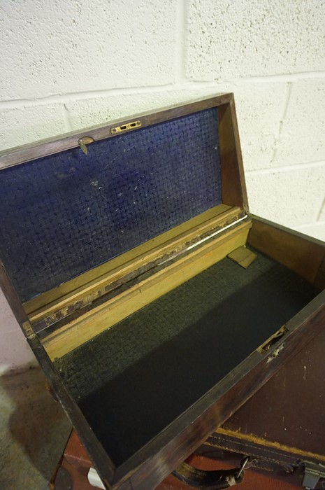 Victorian Writing Slope, also with four Vintage travel cases, (5) - Image 3 of 5