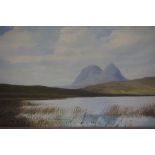 Robert Ritchie "Suilven in Sutherland, Highland Region" Oil on Board, signed lower left