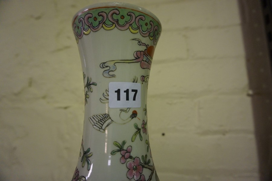 Chinese Famille Rose Baluster Shaped Vase, Having a flaring neck, Decorated with panels of - Image 6 of 19