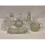 Mixed Lot of Crystal and Cut Glass, to include a decanter and basket etc (11)