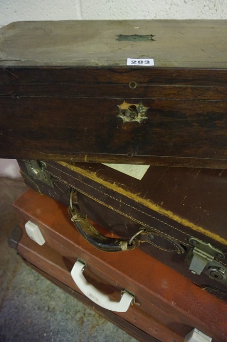 Victorian Writing Slope, also with four Vintage travel cases, (5) - Image 2 of 5