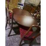 Five Matching Queen Anne Style Dining Chairs, also with a modern drop leaf table, (6)