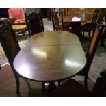 Set of Four Mahogany Dining Chairs, also with a Reproduction dining table, (5)