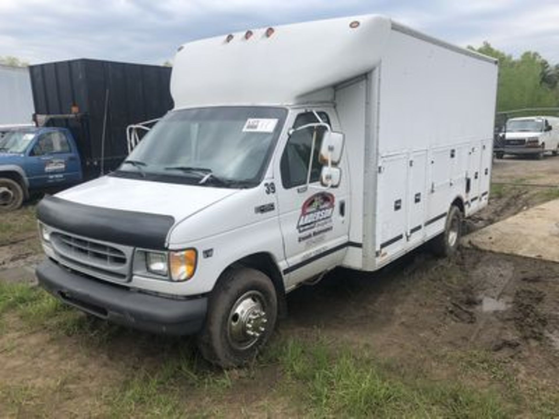 1999 FORD SUPER DUTY CUT VAN, POWER STROKE DIESEL, 14' VAN BODY, SIDE TOOLBOX, AT, AC, 153,276