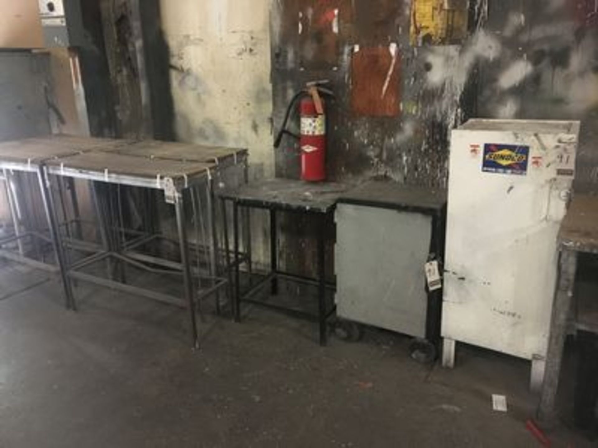 LOT OF ASS'T. STEEL TABLES & STORAGE CAB.'S